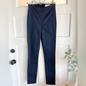 Rag & bone high waisted raw hem elastic waist blue pocket skinny jean jeggings